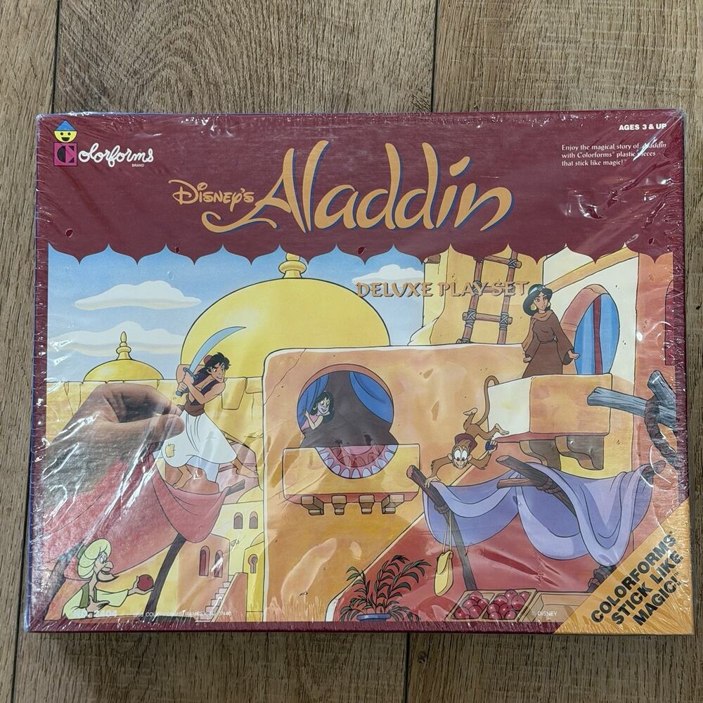 1993 Disney Aladdin Deluxe Play set Colorforms Toy Sealed